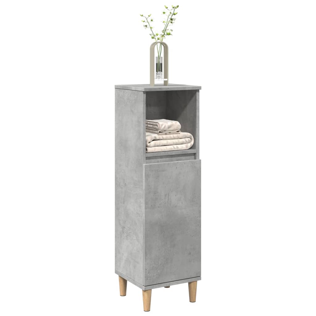 Badkamerkast 30x30x100 cm bewerkt hout betongrijs is nu te koop bij PeponiXL, paradijselijk wonen!