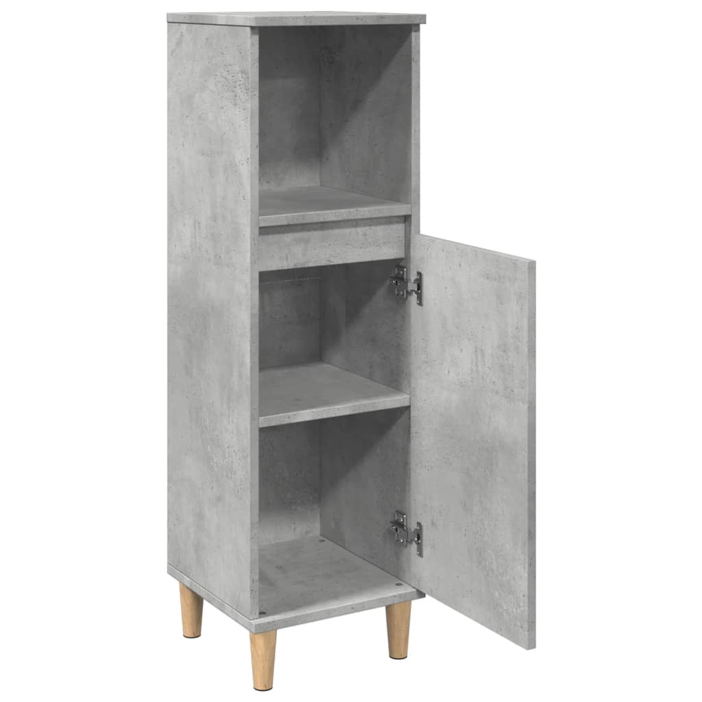 Badkamerkast 30x30x100 cm bewerkt hout betongrijs is nu te koop bij PeponiXL, paradijselijk wonen!
