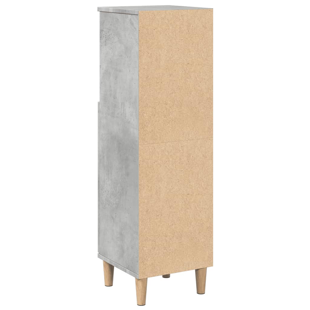 Badkamerkast 30x30x100 cm bewerkt hout betongrijs is nu te koop bij PeponiXL, paradijselijk wonen!