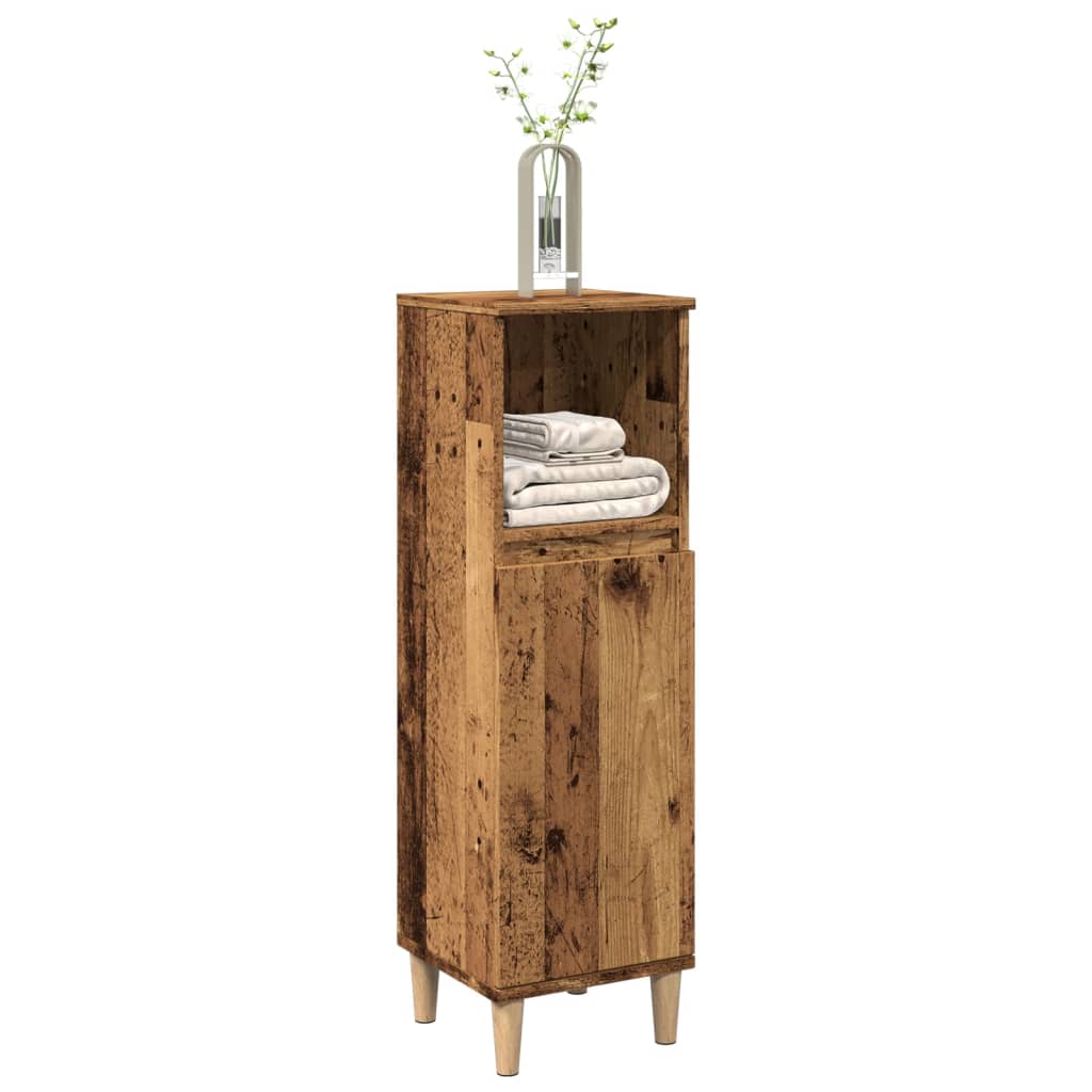 Badkamerkast 30x30x100 cm bewerkt hout oud houtkleurig is nu te koop bij PeponiXL, paradijselijk wonen!