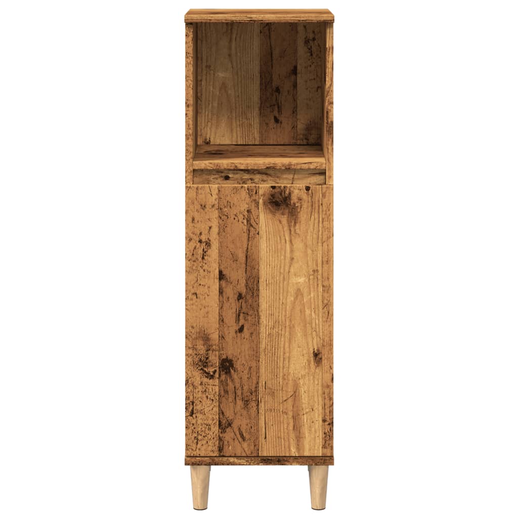 Badkamerkast 30x30x100 cm bewerkt hout oud houtkleurig is nu te koop bij PeponiXL, paradijselijk wonen!