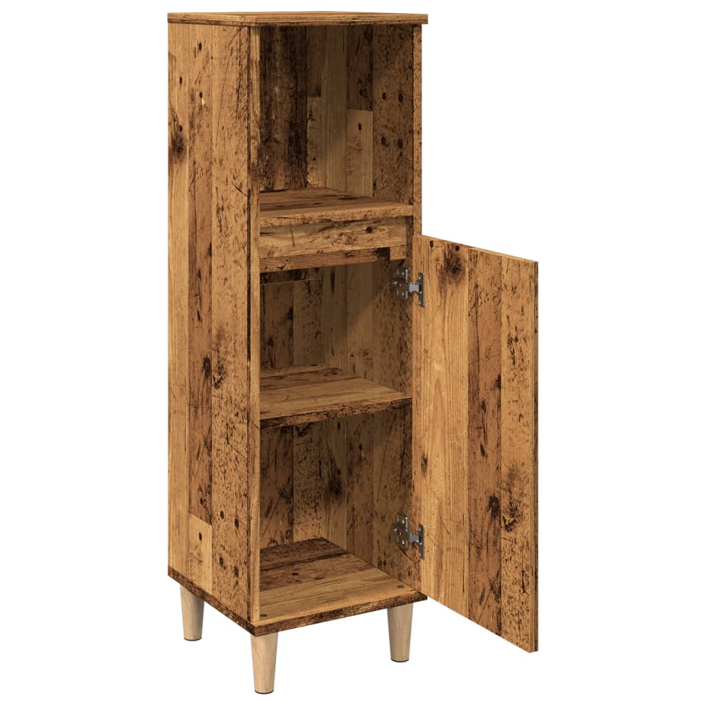 Badkamerkast 30x30x100 cm bewerkt hout oud houtkleurig is nu te koop bij PeponiXL, paradijselijk wonen!
