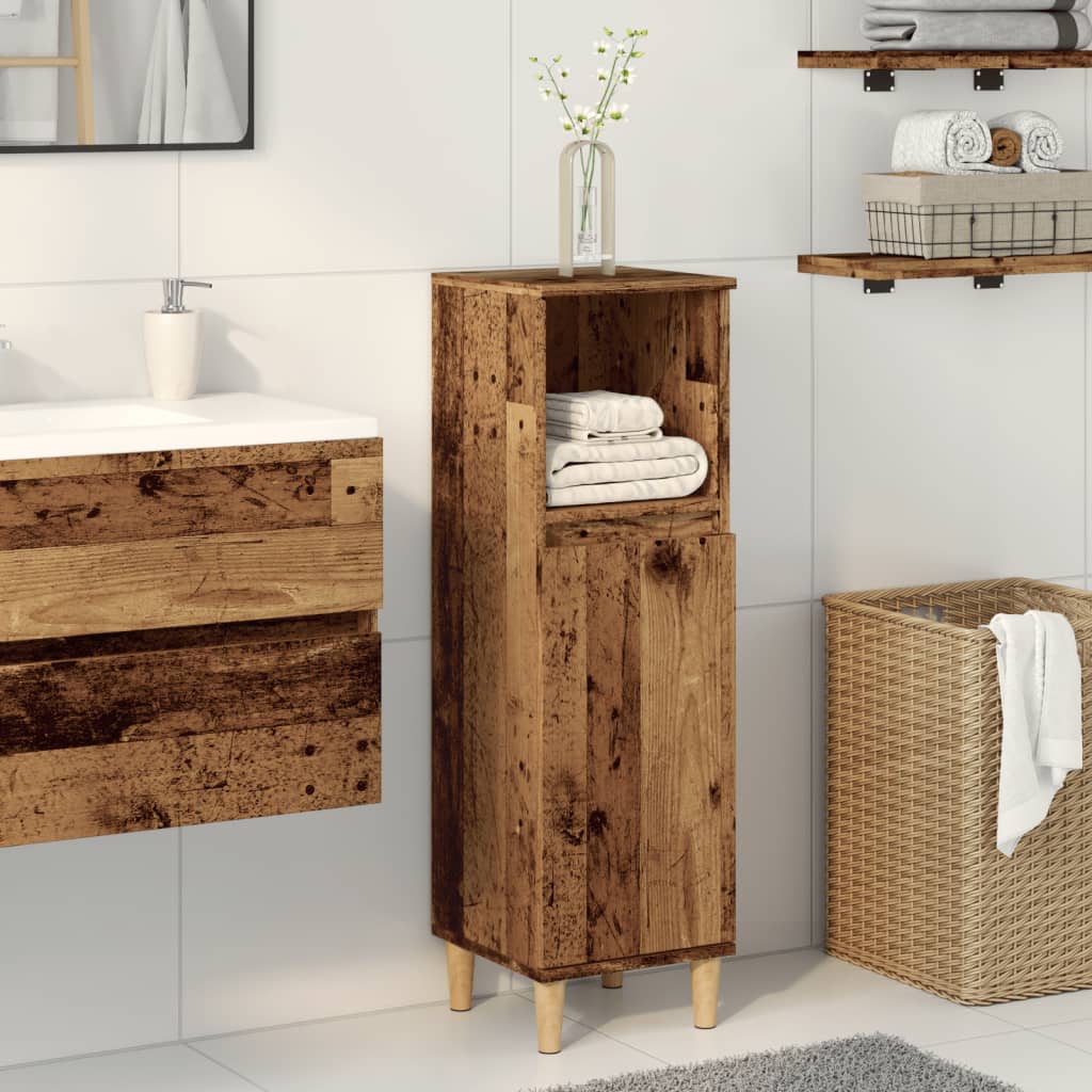Badkamerkast 30x30x100 cm bewerkt hout oud houtkleurig is nu te koop bij PeponiXL, paradijselijk wonen!