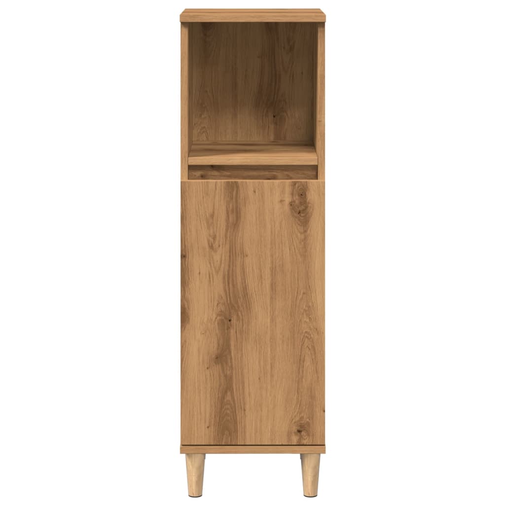 Badkamerkast 30x30x100 cm bewerkt hout artisanaal eikenkleurig is nu te koop bij PeponiXL, paradijselijk wonen!
