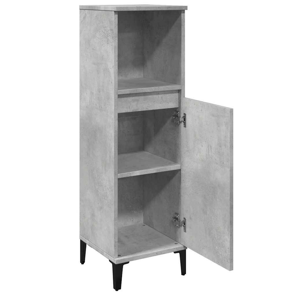 Badkamerkast 30x30x100 cm bewerkt hout betongrijs is nu te koop bij PeponiXL, paradijselijk wonen!