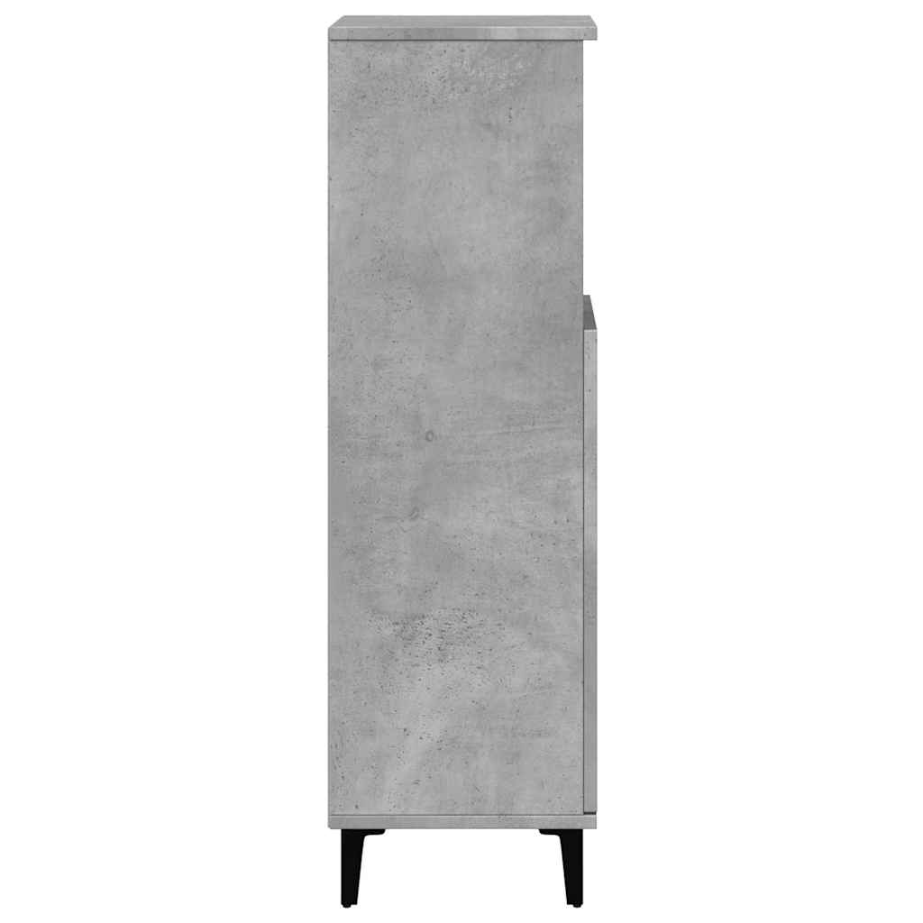 Badkamerkast 30x30x100 cm bewerkt hout betongrijs is nu te koop bij PeponiXL, paradijselijk wonen!