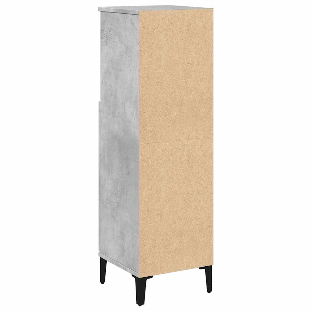 Badkamerkast 30x30x100 cm bewerkt hout betongrijs is nu te koop bij PeponiXL, paradijselijk wonen!