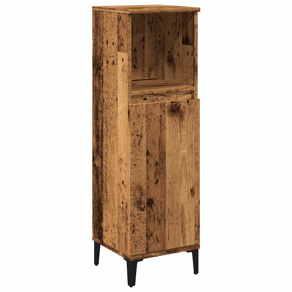 Badkamerkast 30x30x100 cm bewerkt hout oud houtkleurig is nu te koop bij PeponiXL, paradijselijk wonen!