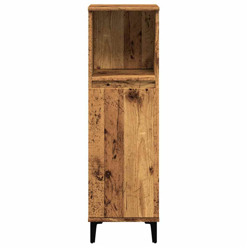 Badkamerkast 30x30x100 cm bewerkt hout oud houtkleurig is nu te koop bij PeponiXL, paradijselijk wonen!