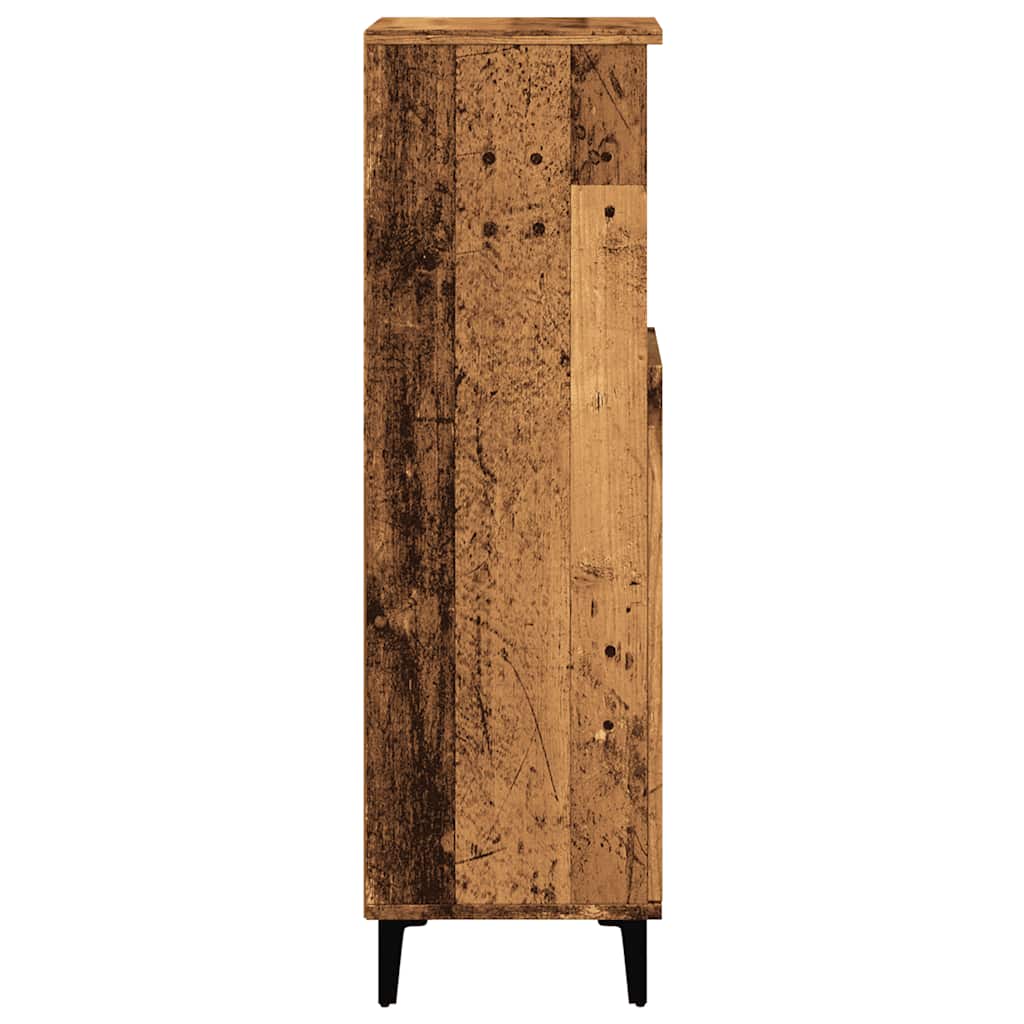 Badkamerkast 30x30x100 cm bewerkt hout oud houtkleurig is nu te koop bij PeponiXL, paradijselijk wonen!