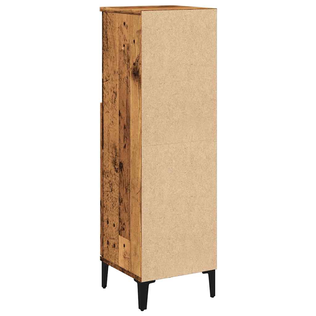 Badkamerkast 30x30x100 cm bewerkt hout oud houtkleurig is nu te koop bij PeponiXL, paradijselijk wonen!