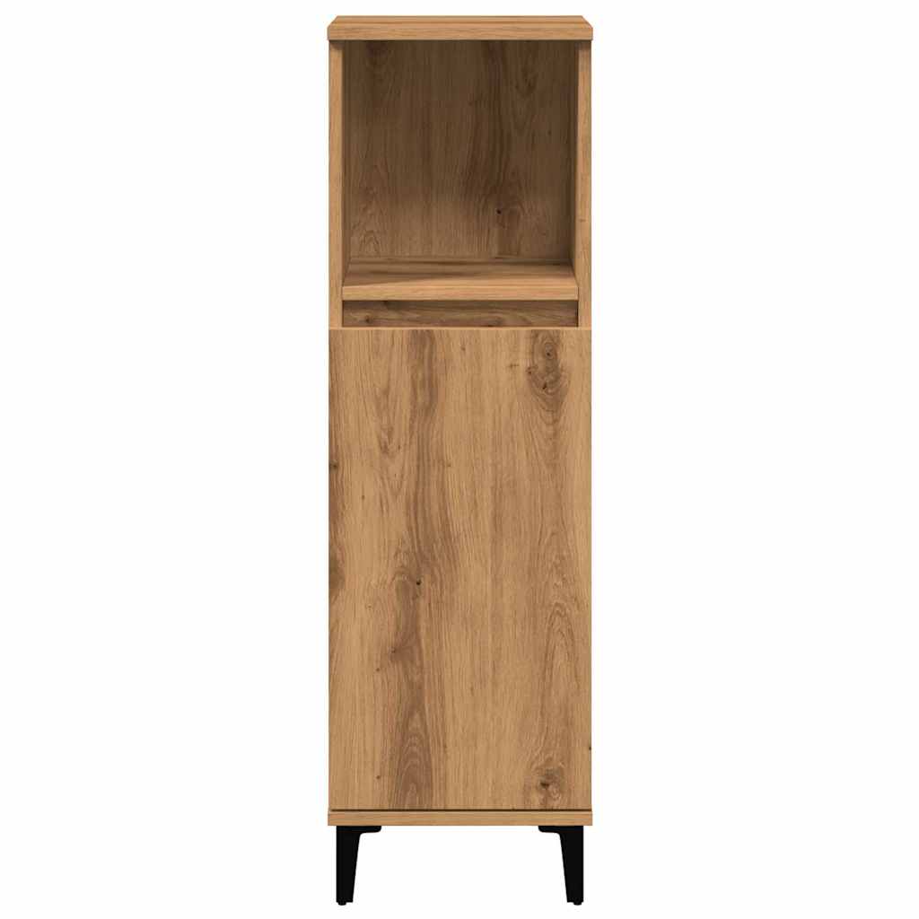 Badkamerkast 30x30x100 cm bewerkt hout artisanaal eikenkleurig is nu te koop bij PeponiXL, paradijselijk wonen!