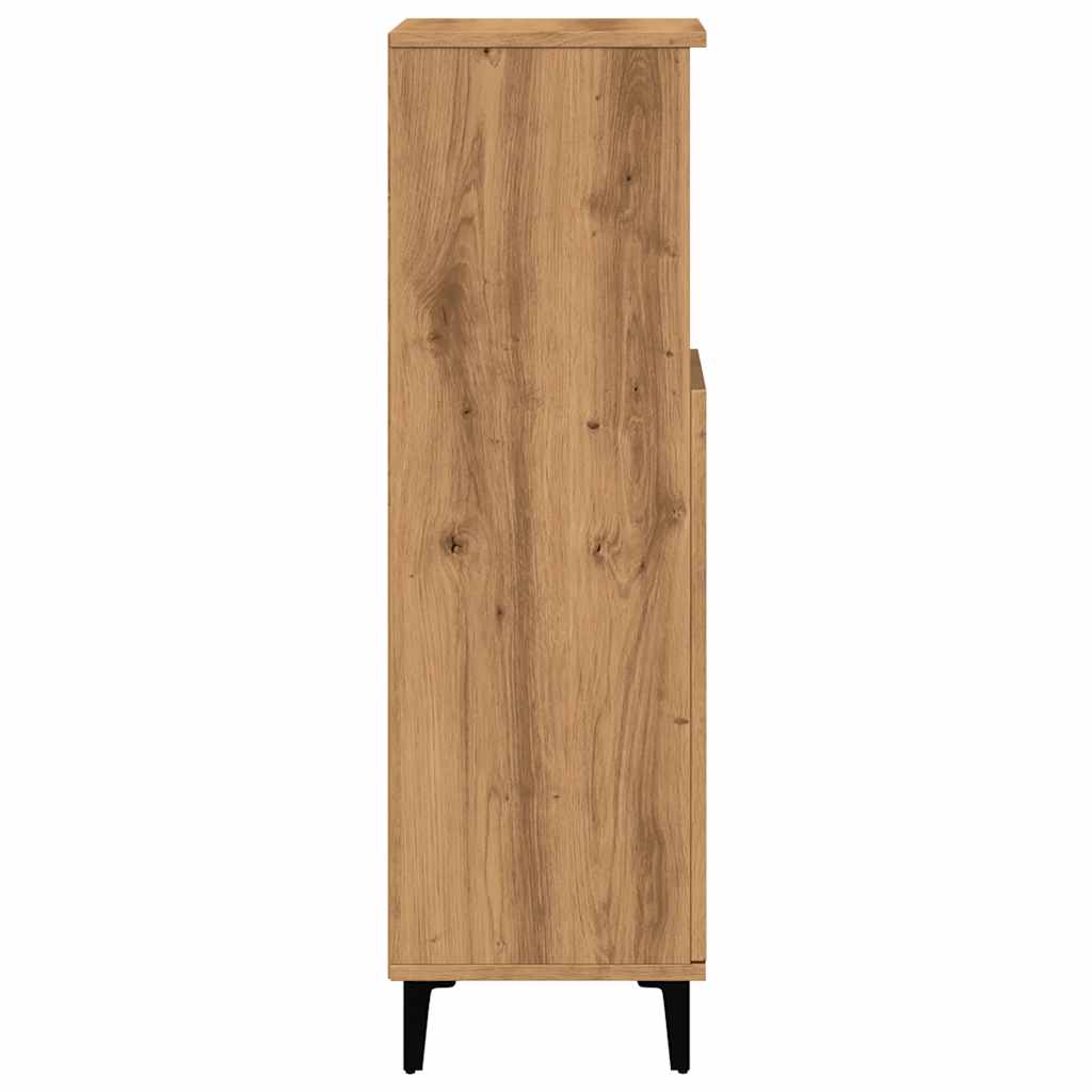Badkamerkast 30x30x100 cm bewerkt hout artisanaal eikenkleurig is nu te koop bij PeponiXL, paradijselijk wonen!