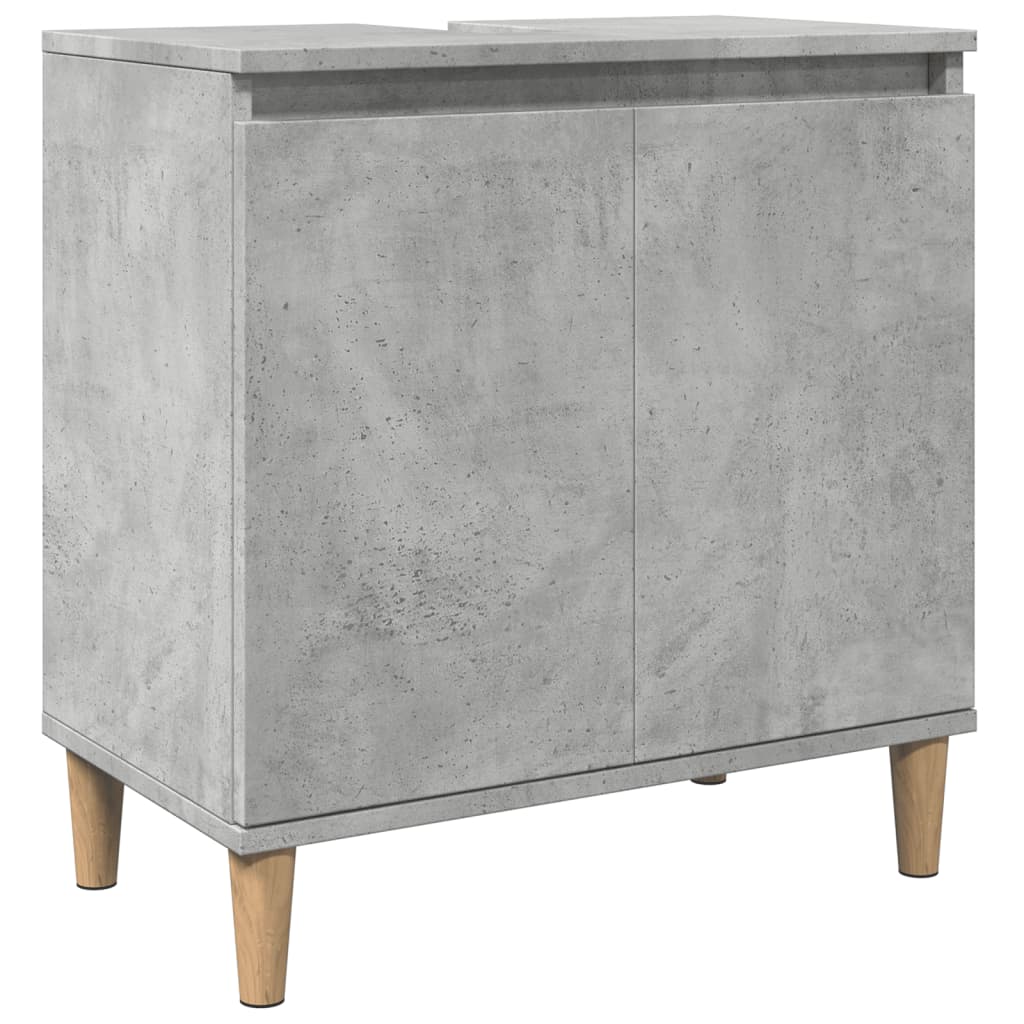 Wastafelkast 58x33x60 cm bewerkt hout betongrijs is nu te koop bij PeponiXL, paradijselijk wonen!