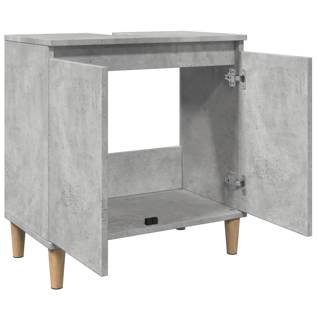 Wastafelkast 58x33x60 cm bewerkt hout betongrijs is nu te koop bij PeponiXL, paradijselijk wonen!