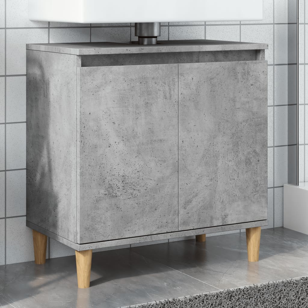 Wastafelkast 58x33x60 cm bewerkt hout betongrijs is nu te koop bij PeponiXL, paradijselijk wonen!