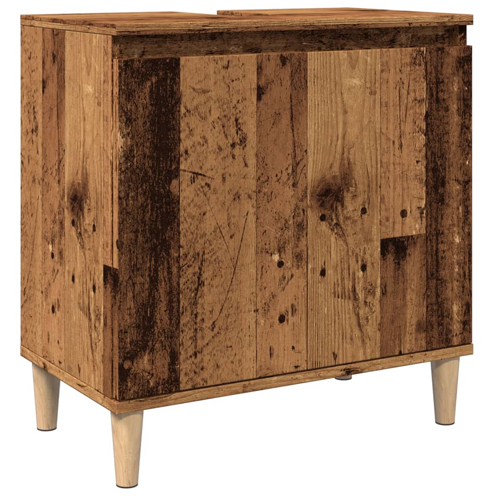 Wastafelkast 58x33x60 cm bewerkt hout oud houtkleurig is nu te koop bij PeponiXL, paradijselijk wonen!