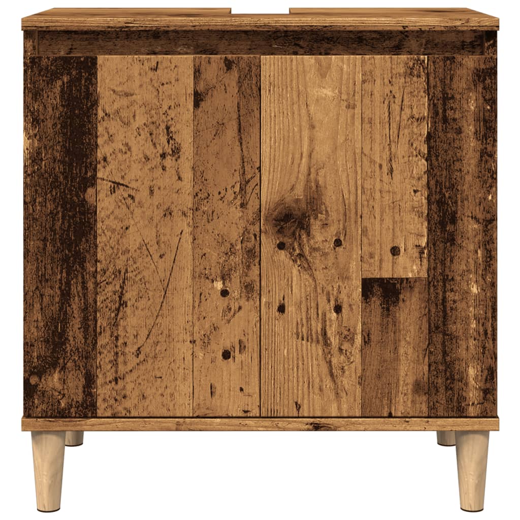 Wastafelkast 58x33x60 cm bewerkt hout oud houtkleurig is nu te koop bij PeponiXL, paradijselijk wonen!