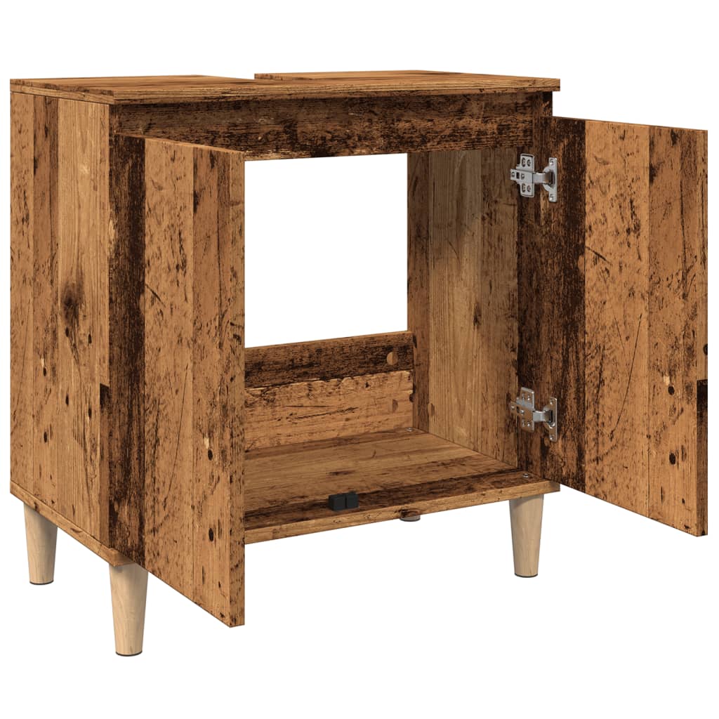 Wastafelkast 58x33x60 cm bewerkt hout oud houtkleurig is nu te koop bij PeponiXL, paradijselijk wonen!