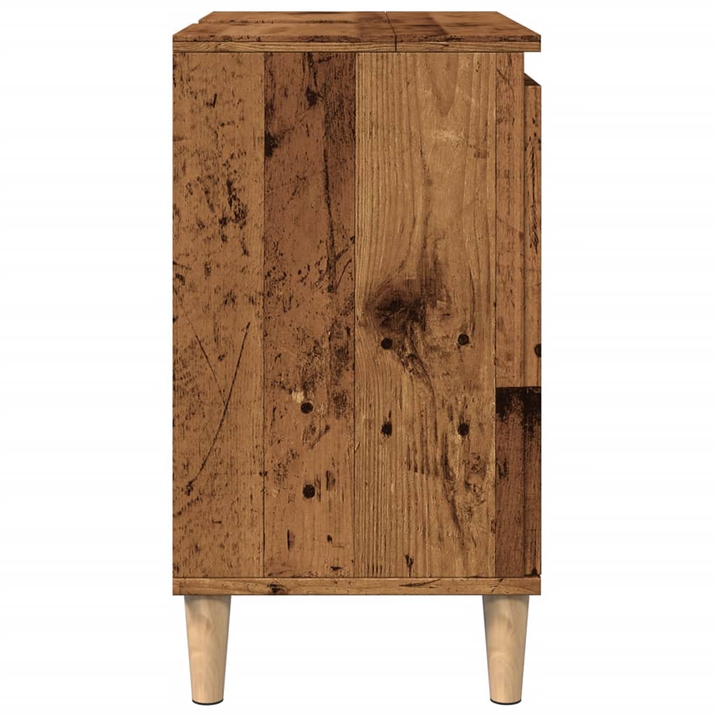 Wastafelkast 58x33x60 cm bewerkt hout oud houtkleurig is nu te koop bij PeponiXL, paradijselijk wonen!