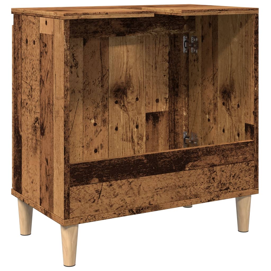 Wastafelkast 58x33x60 cm bewerkt hout oud houtkleurig is nu te koop bij PeponiXL, paradijselijk wonen!