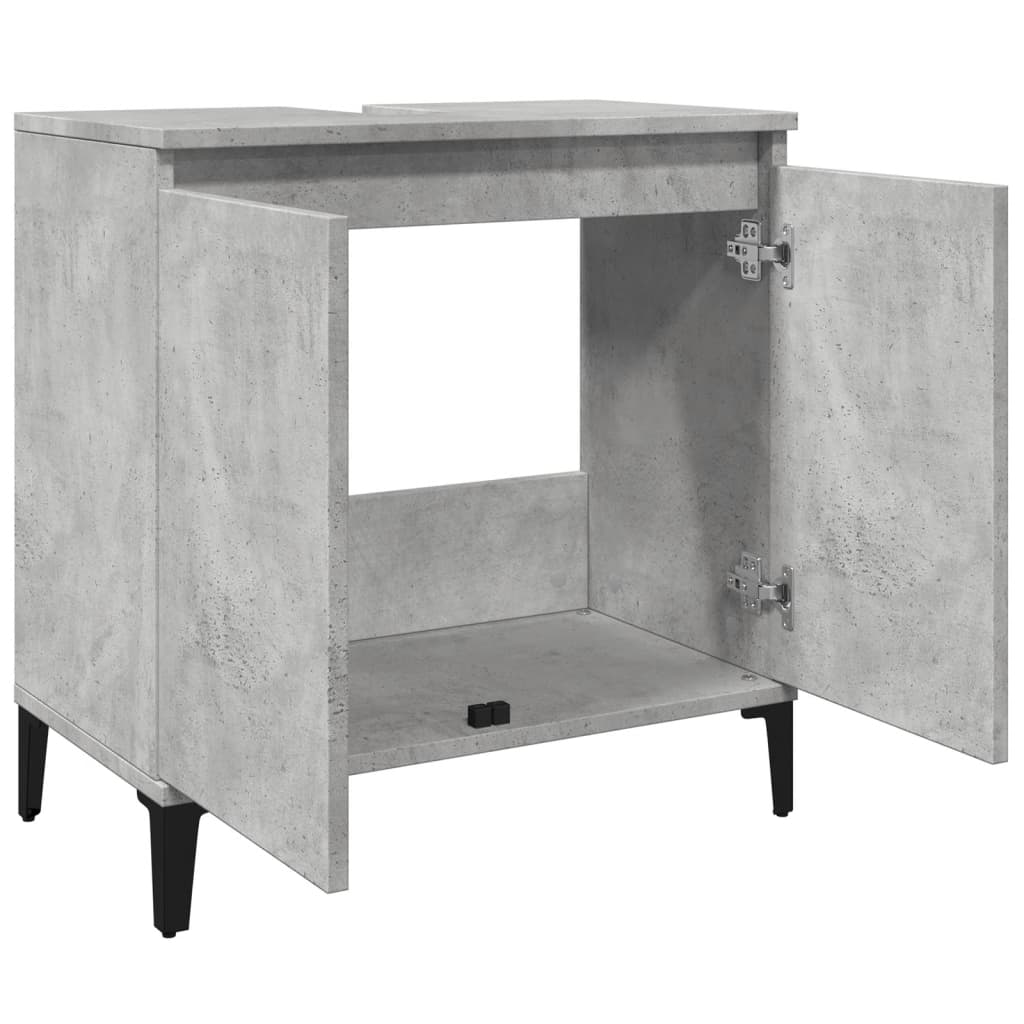 Wastafelkast 58x33x60 cm bewerkt hout betongrijs is nu te koop bij PeponiXL, paradijselijk wonen!