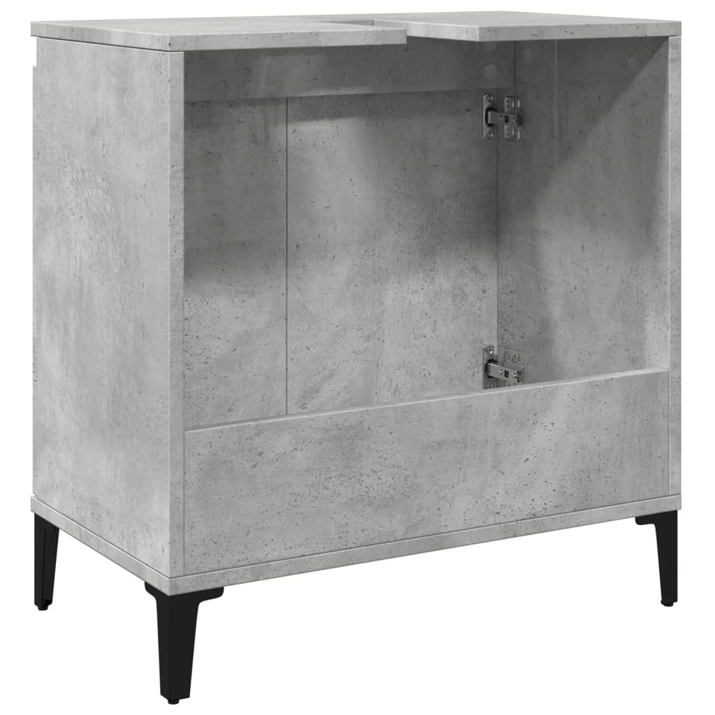 Wastafelkast 58x33x60 cm bewerkt hout betongrijs is nu te koop bij PeponiXL, paradijselijk wonen!