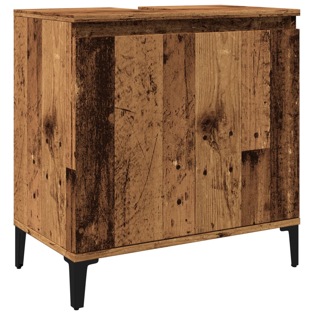 Wastafelkast 58x33x60 cm bewerkt hout oud houtkleurig is nu te koop bij PeponiXL, paradijselijk wonen!