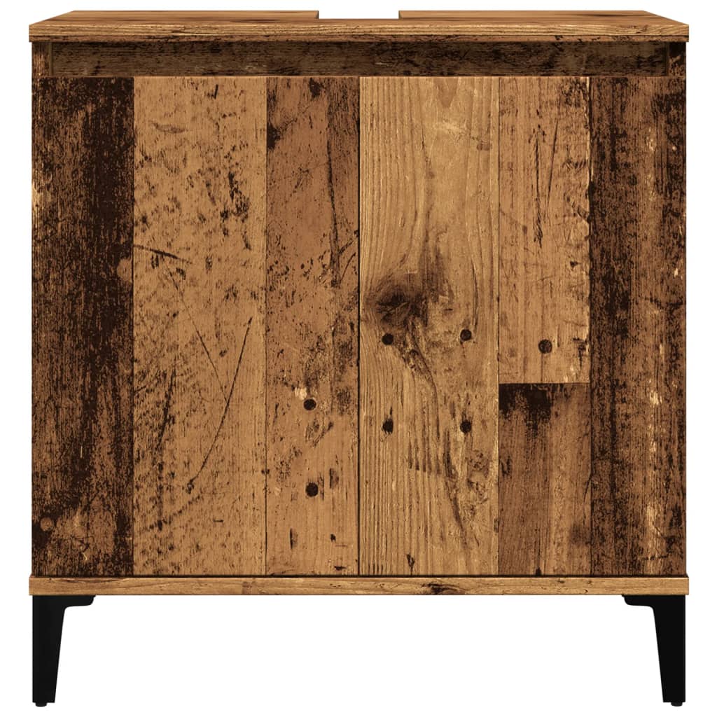 Wastafelkast 58x33x60 cm bewerkt hout oud houtkleurig is nu te koop bij PeponiXL, paradijselijk wonen!