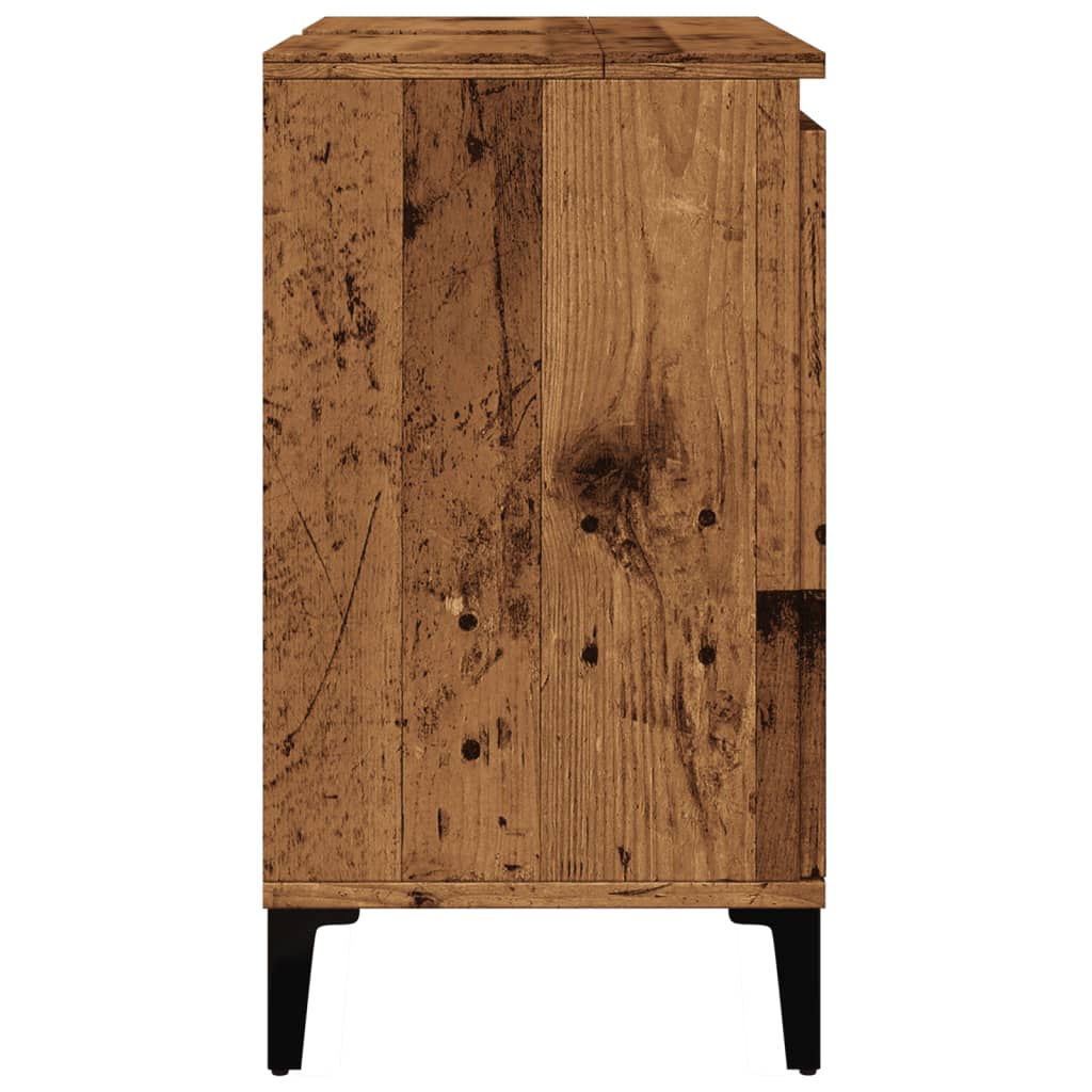 Wastafelkast 58x33x60 cm bewerkt hout oud houtkleurig is nu te koop bij PeponiXL, paradijselijk wonen!
