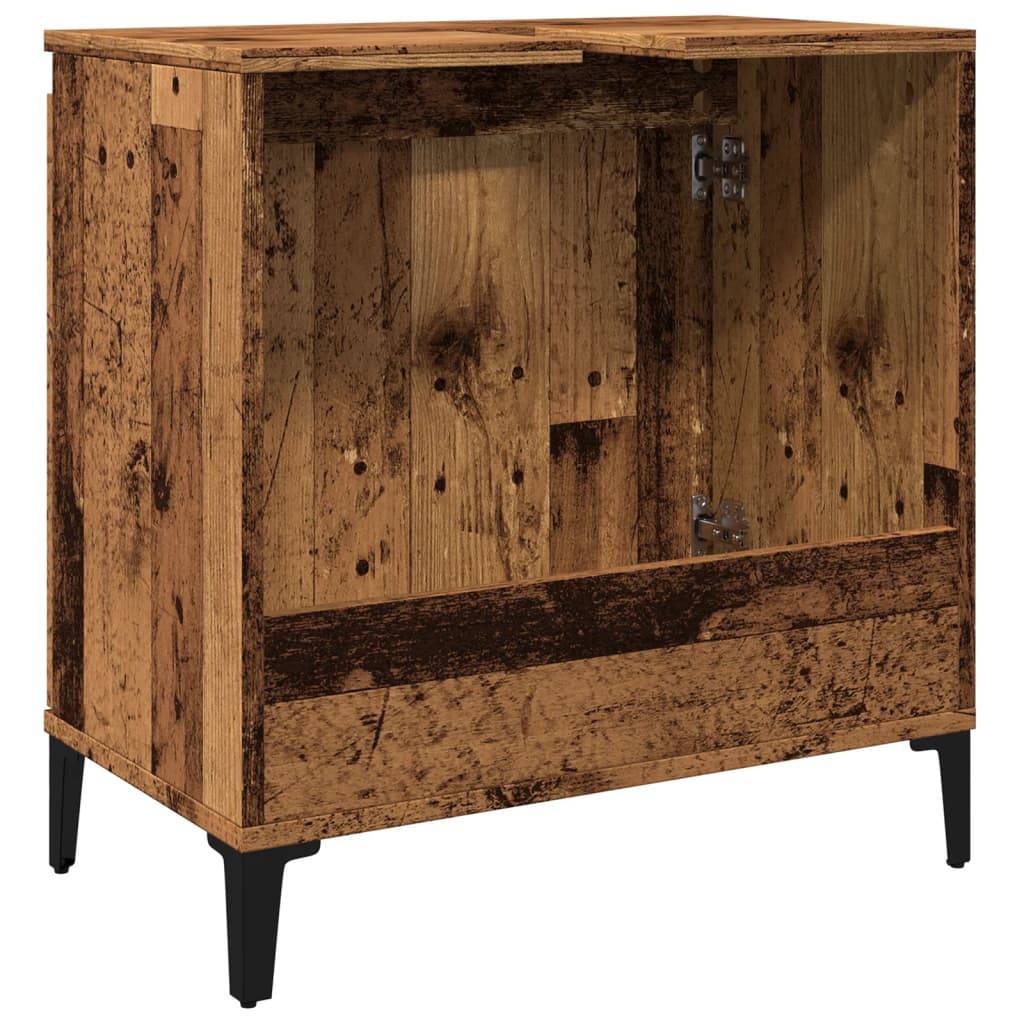 Wastafelkast 58x33x60 cm bewerkt hout oud houtkleurig is nu te koop bij PeponiXL, paradijselijk wonen!