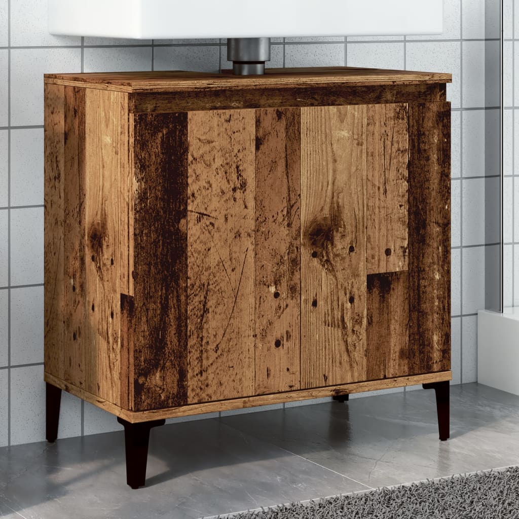 Wastafelkast 58x33x60 cm bewerkt hout oud houtkleurig is nu te koop bij PeponiXL, paradijselijk wonen!