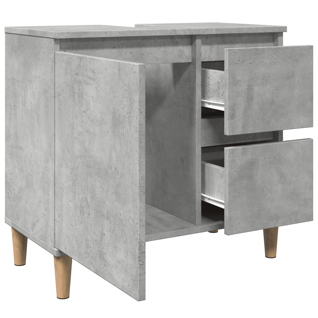 wastafelkast 65x33x60 cm bewerkt hout betongrijs is nu te koop bij PeponiXL, paradijselijk wonen!