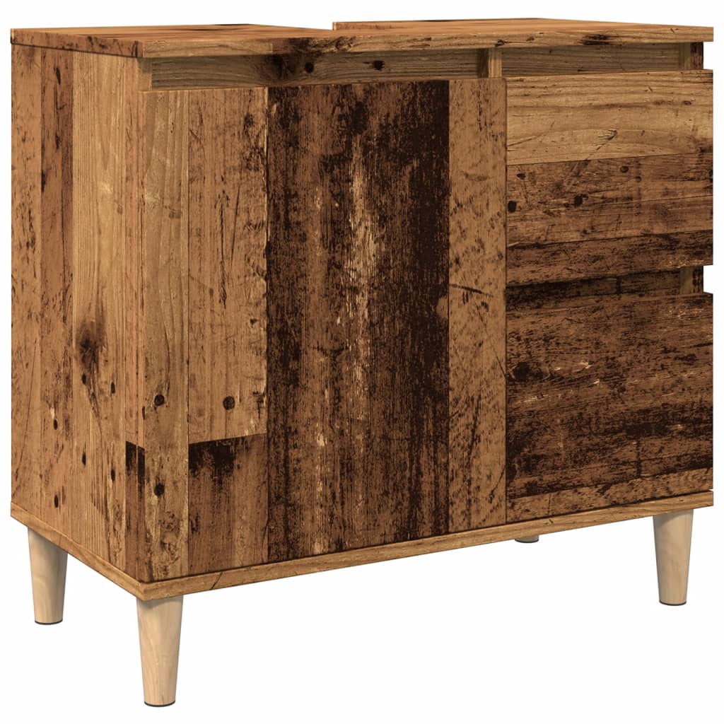 Wastafelkast 65x33x60 cm bewerkt hout oud houtkleurig is nu te koop bij PeponiXL, paradijselijk wonen!