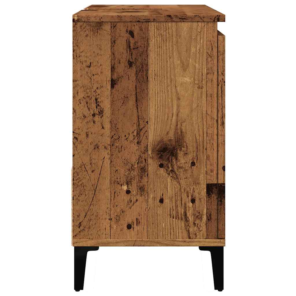 Wastafelkast 65x33x60 cm bewerkt hout oud houtkleurig is nu te koop bij PeponiXL, paradijselijk wonen!