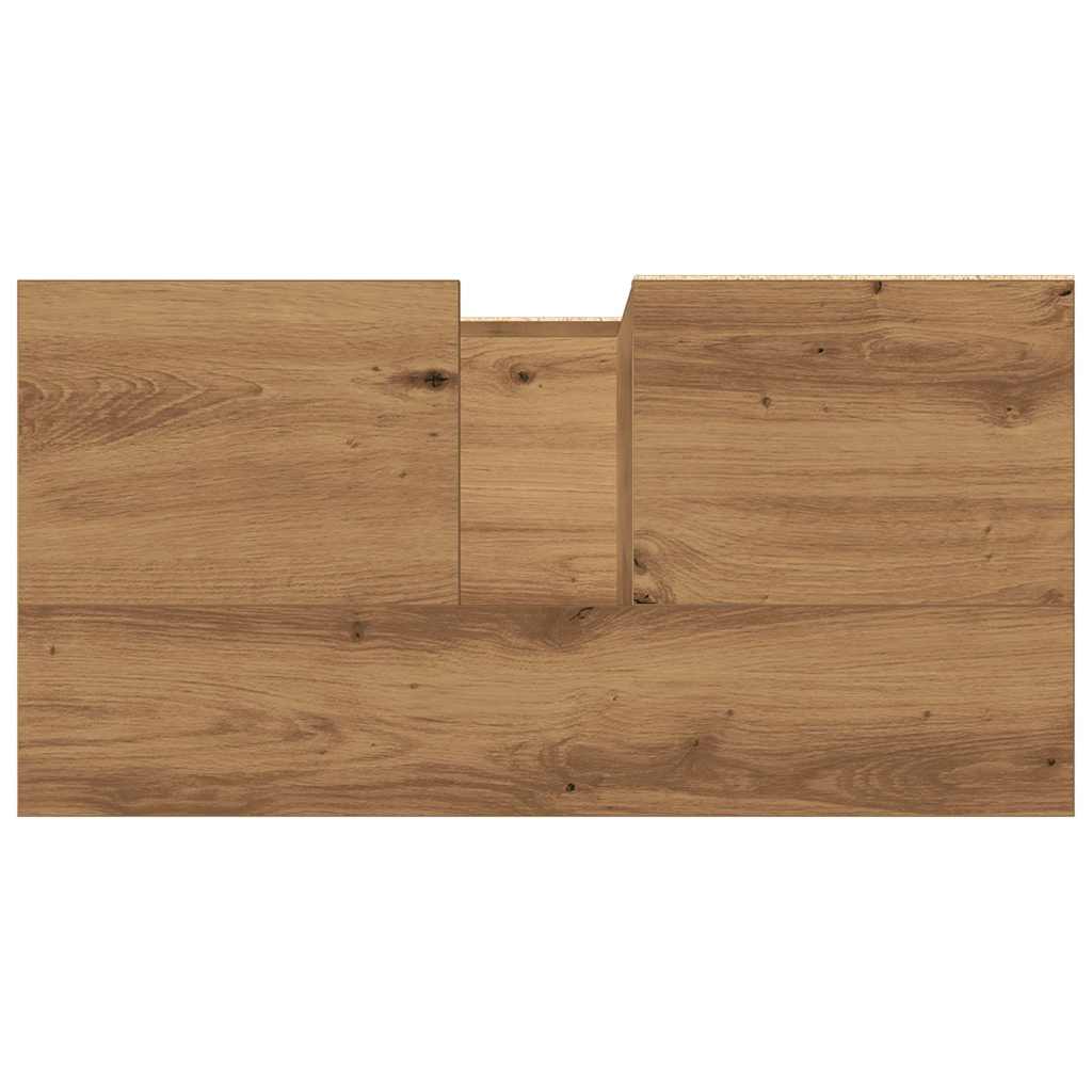 Wastafelkast 65x33x60 cm bewerkt hout artisanaal eikenkleurig is nu te koop bij PeponiXL, paradijselijk wonen!