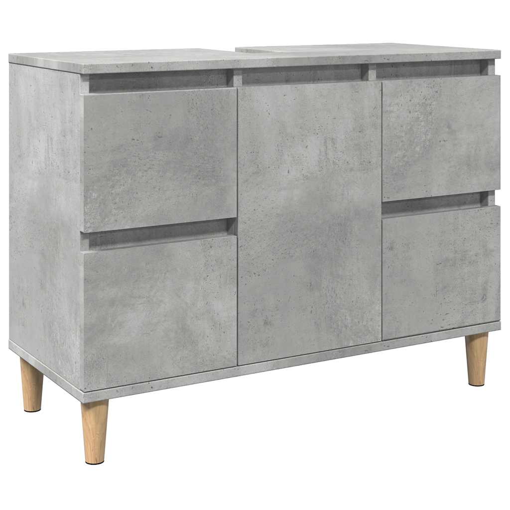 Wastafelkast 80x33x60 cm bewerkt hout betongrijs is nu te koop bij PeponiXL, paradijselijk wonen!