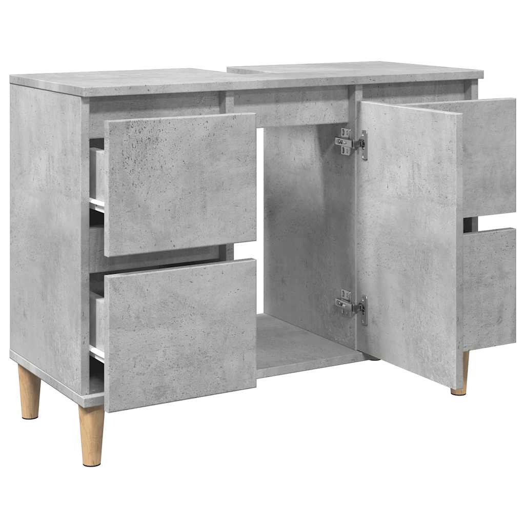 Wastafelkast 80x33x60 cm bewerkt hout betongrijs is nu te koop bij PeponiXL, paradijselijk wonen!