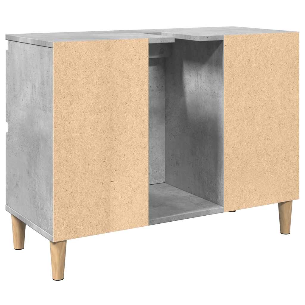 Wastafelkast 80x33x60 cm bewerkt hout betongrijs is nu te koop bij PeponiXL, paradijselijk wonen!