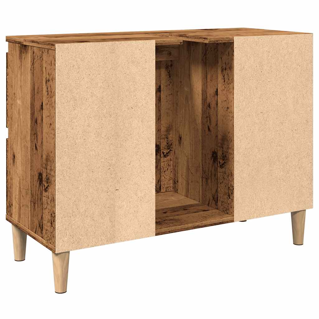 Wastafelkast 80x33x60 cm bewerkt hout oud houtkleurig is nu te koop bij PeponiXL, paradijselijk wonen!