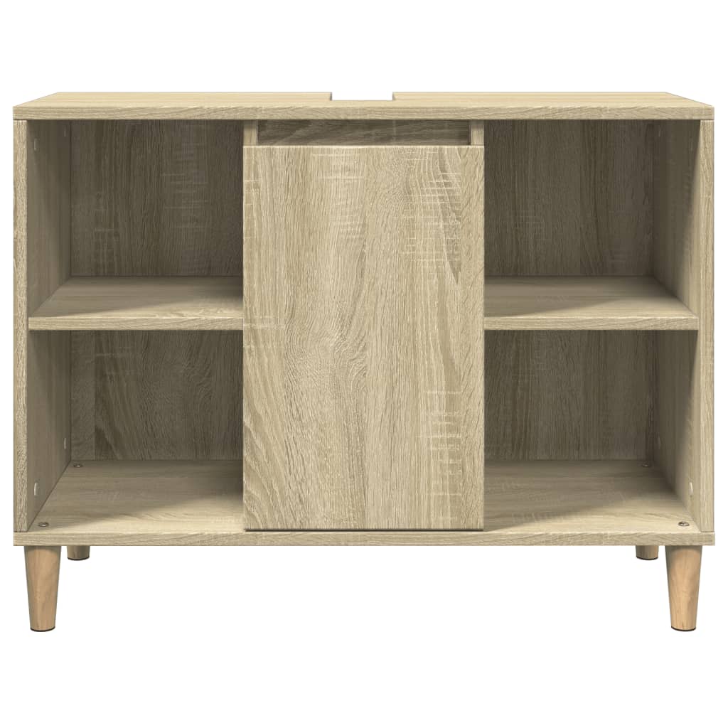 Badkamerkast 80x33x60 cm bewerkt hout sonoma eikenkleurig is nu te koop bij PeponiXL, paradijselijk wonen!