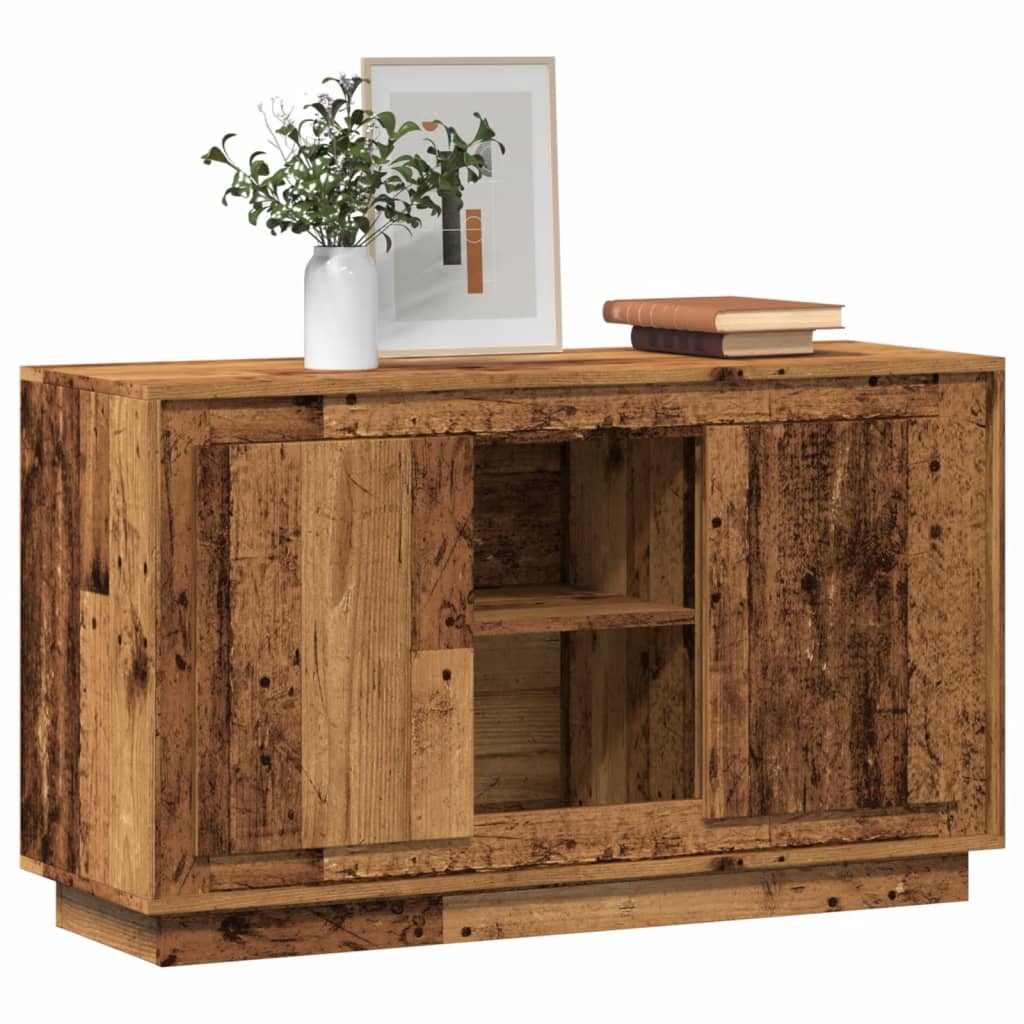 Dressoir 102x35x60 cm bewerkt hout oud houtkleurig is nu te koop bij PeponiXL, paradijselijk wonen!