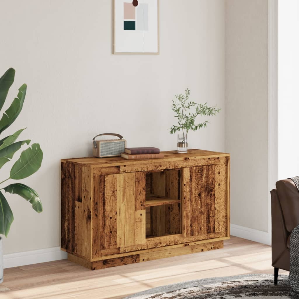 Dressoir 102x35x60 cm bewerkt hout oud houtkleurig is nu te koop bij PeponiXL, paradijselijk wonen!