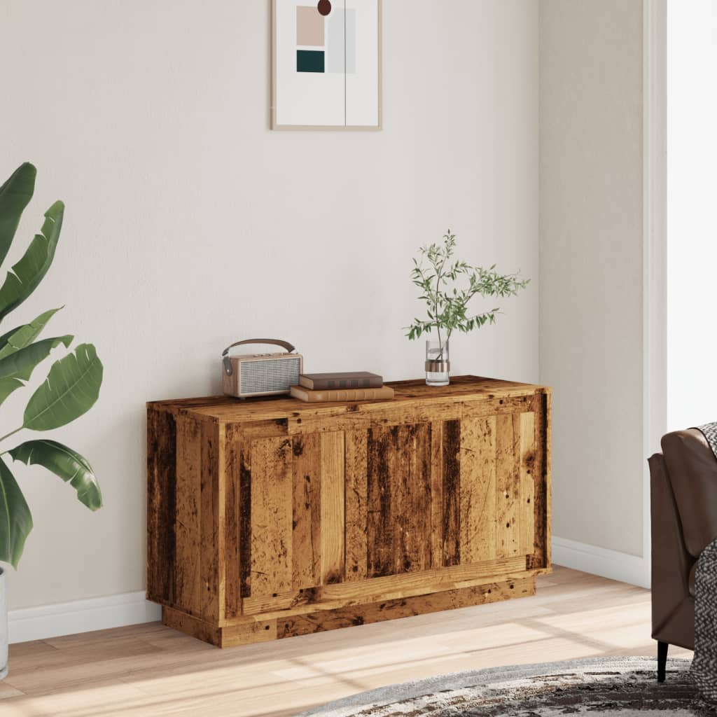 Dressoir 102x35x55 cm bewerkt hout oud houtkleurig is nu te koop bij PeponiXL, paradijselijk wonen!