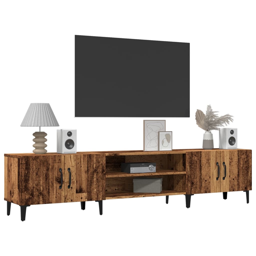 Tv-meubel 180x31,5x40 cm bewerkt hout oud houtkleurig is nu te koop bij PeponiXL, paradijselijk wonen!