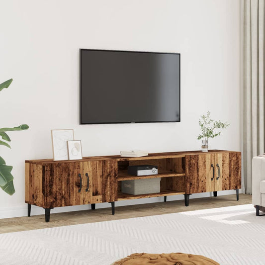 Tv-meubel 180x31,5x40 cm bewerkt hout oud houtkleurig is nu te koop bij PeponiXL, paradijselijk wonen!