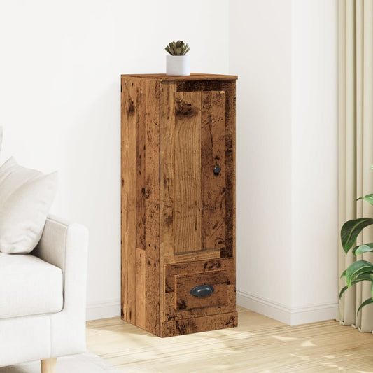 Hoge kast 36x35,5x103,5 cm bewerkt hout oud houtkleurig is nu te koop bij PeponiXL, paradijselijk wonen!