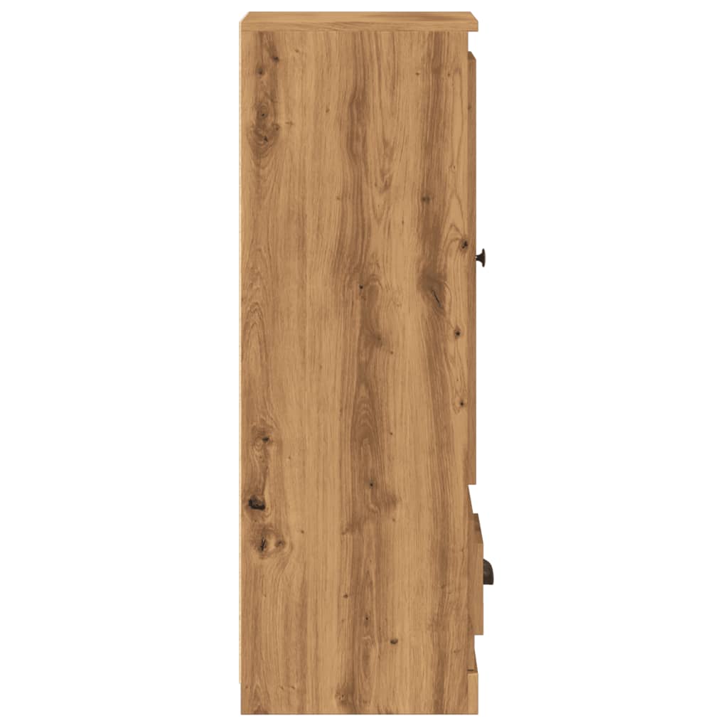 Hoge kast 36x35,5x103,5 cm bewerkt hout artisanaal eikenkleurig is nu te koop bij PeponiXL, paradijselijk wonen!