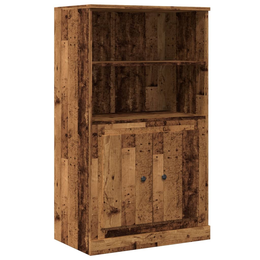 Hoge kast 60x35,5x103,5 cm bewerkt hout oud houtkleurig is nu te koop bij PeponiXL, paradijselijk wonen!