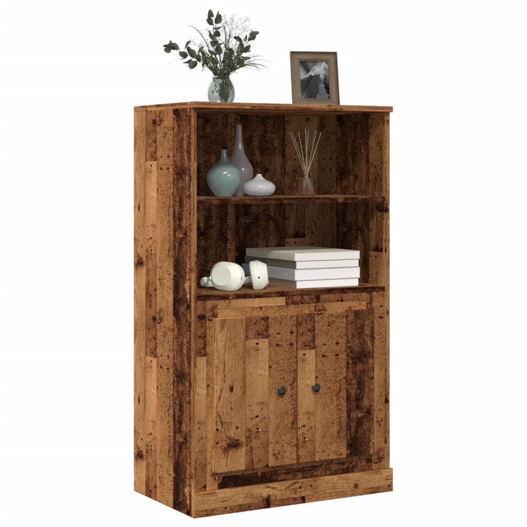 Hoge kast 60x35,5x103,5 cm bewerkt hout oud houtkleurig is nu te koop bij PeponiXL, paradijselijk wonen!